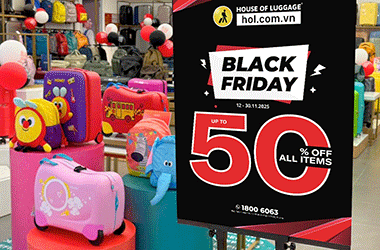 Săn vali hiệu giảm giá 50% dịp Black Friday tại House Of Luggage