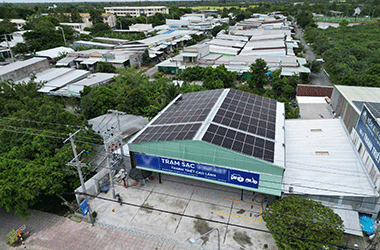 Việt Nam Solar cung cấp giải pháp điện mặt trời cho trạm sạc xe điện