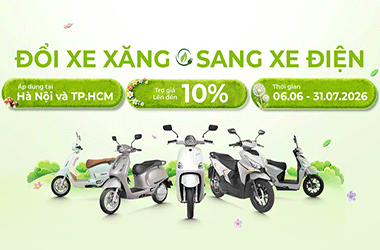 Yadea hỗ trợ người dùng chuyển đổi từ xăng sang xe điện