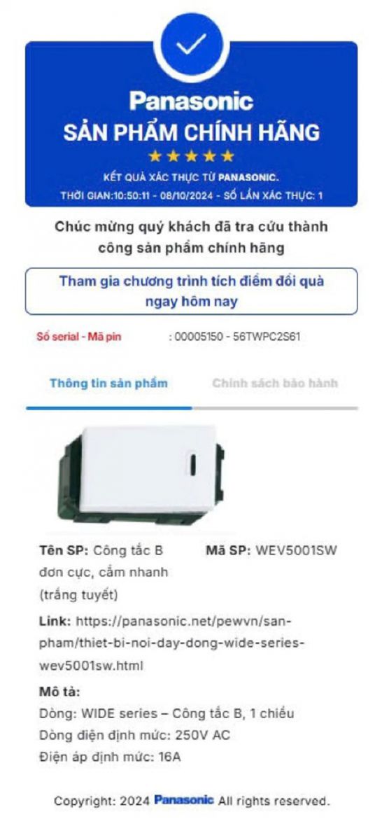 Panasonic tung chương trình tránh hàng giả