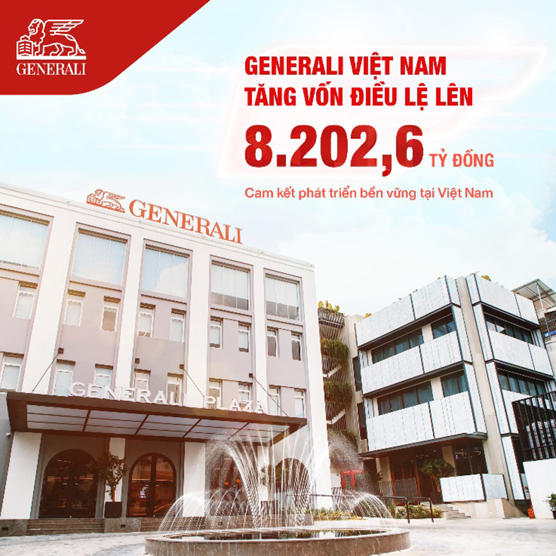 Generali Việt Nam tăng thêm 1.000 tỉ đồng vốn điều lệ