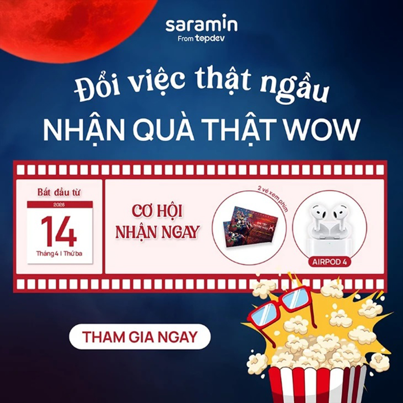 Saramin Việt Nam tặng 200 vé xem phim miễn phí cho các bạn trẻ