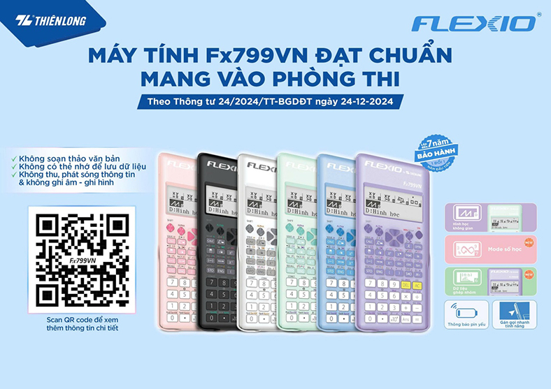 Máy tính khoa học Flexio đạt chuẩn mang vào phòng thi