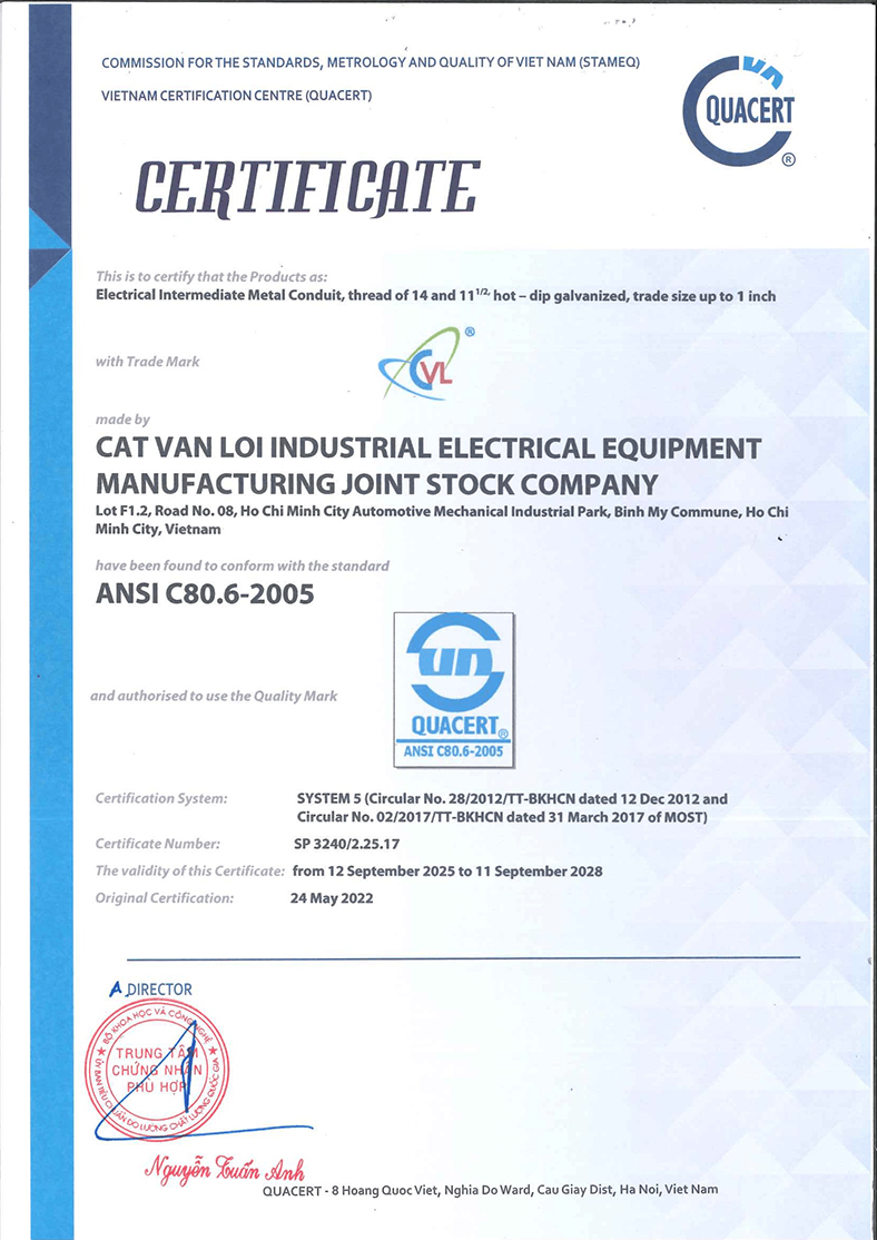 Ống luồn dây điện IMC đạt chứng nhận UL Listed - UL 1242