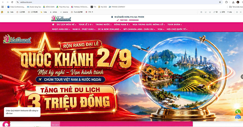 Viettourist củng cố nhận diện thương hiệu lữ hành chuyên nghiệp