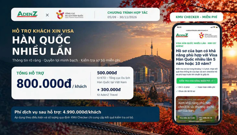 AdenZ Travel triển khai chương trình hỗ trợ khách xin visa Hàn Quốc nhiều lần