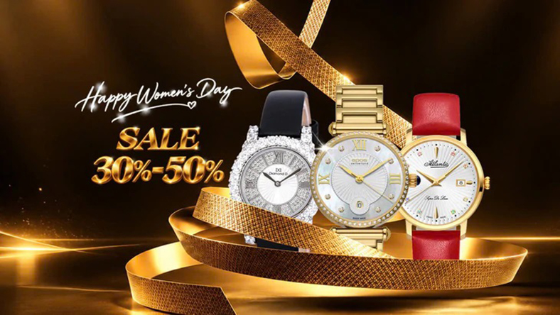 Mua quà tặng 20-10 tại Đăng Quang Watch: Đồng hồ nữ giảm giá đến 50%