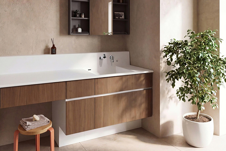 Giải pháp lavabo liền khối cho gia đình nhiều thế hệ