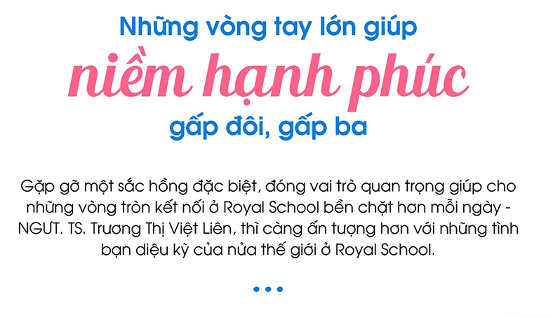 Sắc hồng ở Royal School và cái bắt tay làm nên sức mạnh diệu kỳ