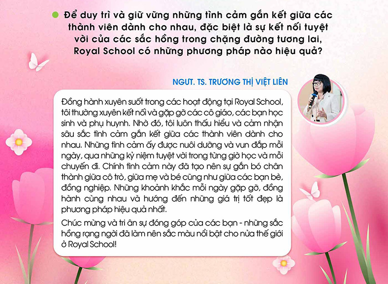 Sắc hồng ở Royal School và cái bắt tay làm nên sức mạnh diệu kỳ