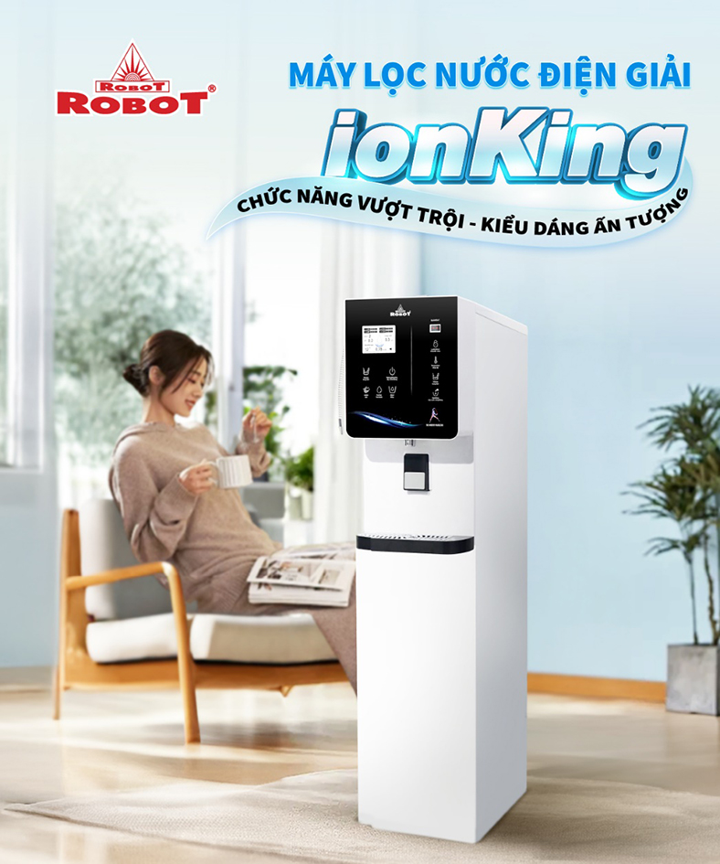 Máy lọc nước điện giải ROBOT ionKing thu hút bởi chức năng và kiểu dáng