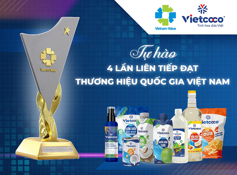 Thương hiệu dừa Việt tiếp tục được vinh danh Thương hiệu quốc gia