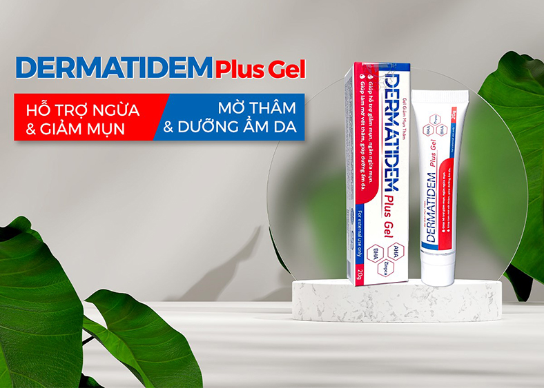 Dermatidem Plus Gel giúp hỗ trợ giảm mụn, giúp dưỡng ẩm da