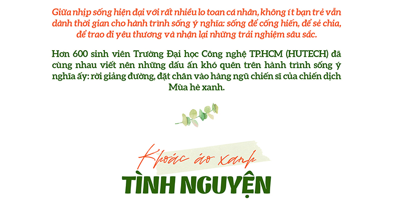 Mùa hè xanh HUTECH 2025: Hành trình người trẻ đi gieo mầm yêu thương