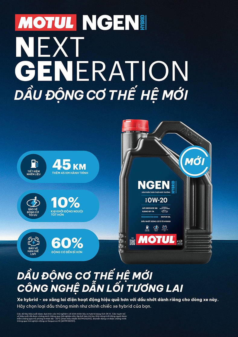 Motul ra mắt dầu nhớt NGEN Hybrid dành cho xe hybrid