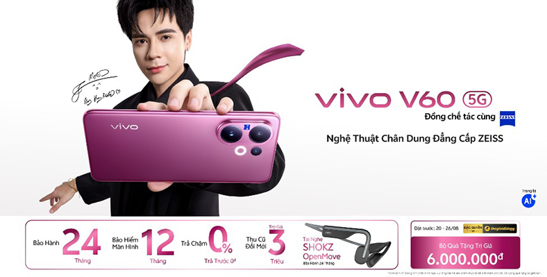 vivo V60 5G: Nâng cấp hệ thống Camera chính ZEISS, thiết kế độc đáo
