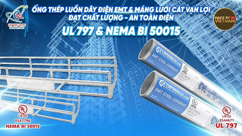 Máng cáp lưới Cát Vạn Lợi đạt UL Listed - NAMA BI 50015
