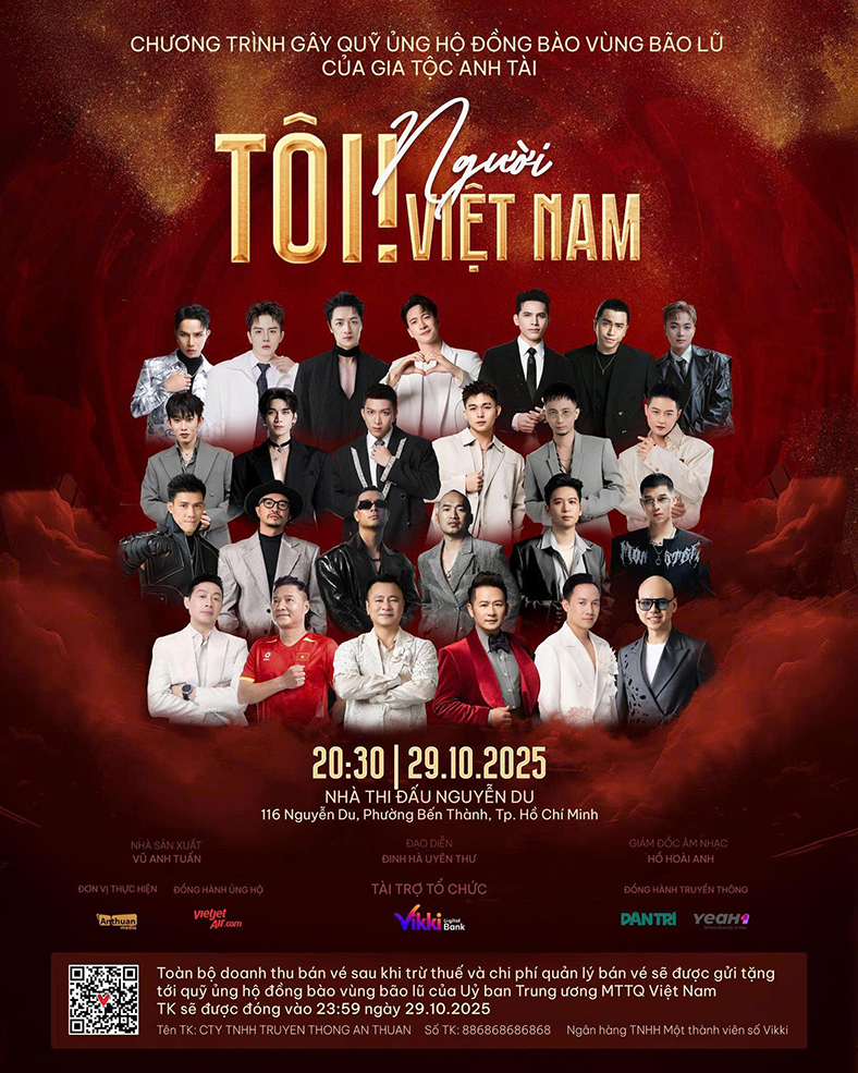 Vikki tổ chức đêm nhạc 'Tôi! Người Việt Nam' ủng hộ đồng bào lũ