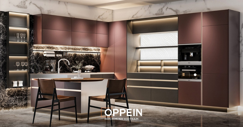 Oppein đưa inox 304 vào hệ tủ bếp đồng bộ