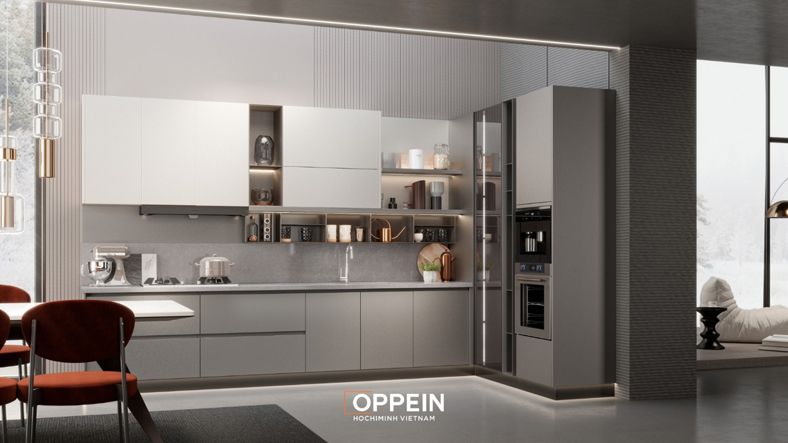 Oppein đưa inox 304 vào hệ tủ bếp đồng bộ