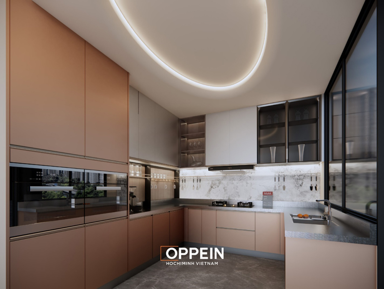 Oppein đưa inox 304 vào hệ tủ bếp đồng bộ