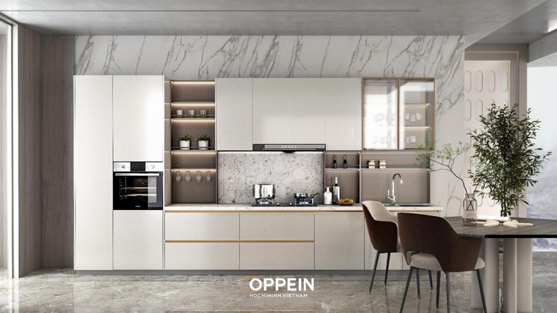 Oppein đưa inox 304 vào hệ tủ bếp đồng bộ