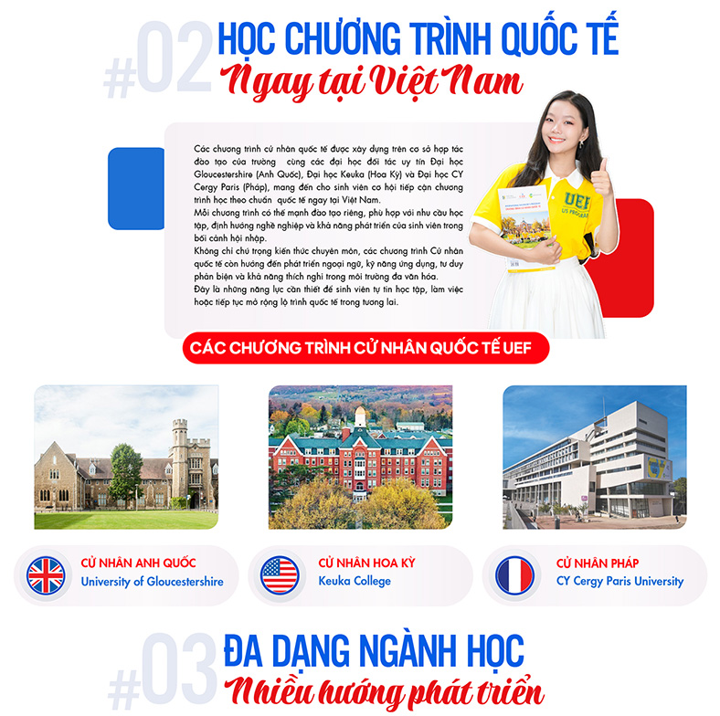 Xét học bạ vào Cử nhân quốc tế UEF: Chủ động lộ trình học tập toàn cầu