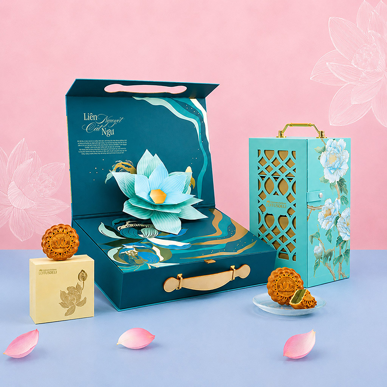 Thưởng trăng trọn vẹn cùng bộ sưu tập bánh Trung thu Vietnam Airlines LOTUSDELI