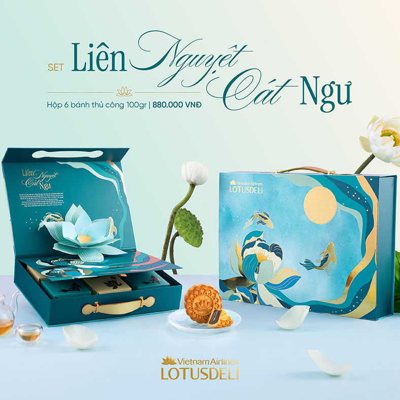 Thưởng trăng trọn vẹn cùng bộ sưu tập bánh Trung thu Vietnam Airlines LOTUSDELI