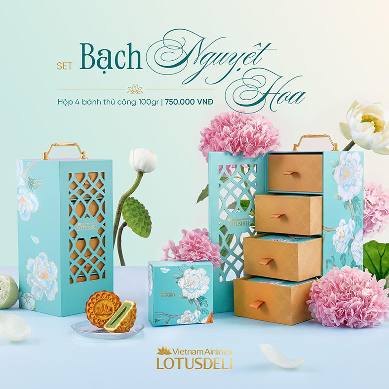 Thưởng trăng trọn vẹn cùng bộ sưu tập bánh Trung thu Vietnam Airlines LOTUSDELI