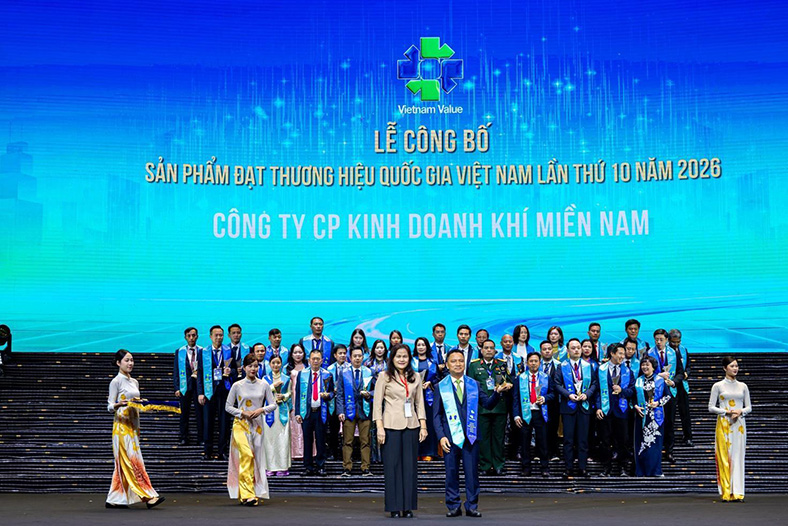 Hai sản phẩm của Gas South được vinh danh Thương hiệu Quốc gia 2026