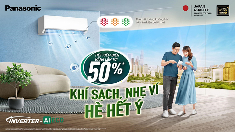 Điều hòa Panasonic XU 2025: Thông báo chất lượng không khí, tiết kiệm đến 50% tiền điện