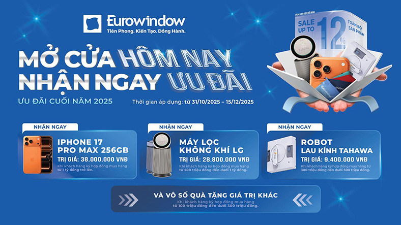 Cuối năm xây nhà, chọn cửa Eurowindow, nhận quà giá trị