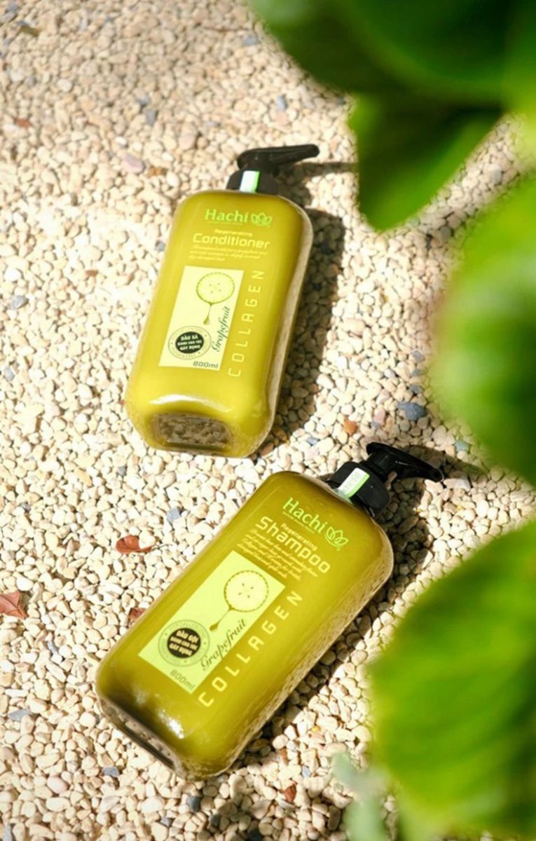 Chăm sóc tóc gãy rụng với bộ đôi dầu gội - xả bưởi bơ Hachi Regenerating